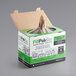 A brown box of Ranpak FillPakGo fanfold paper on a table with a plastic bag inside.
