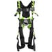A green and black Honeywell Miller AirCore full-body harness.
