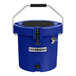 A navy blue CaterGator outdoor cooler with a handle.