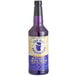 a purple bottle with a white label