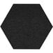 A black hexagon-shaped acoustic panel on a white background.