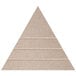 A close up of a Versare beige beveled peak wall-mounted acoustic triangle.