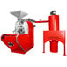 A red Primo SENTINEL-Xr20 coffee roaster with a white cylinder.