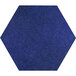 A blue hexagon shaped wall-mounted acoustic panel.