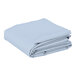 A stack of folded light blue rectangular Intedge table covers.