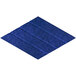 A blue rhomboid-shaped Versare SoundSorb acoustic panel with white lines on a white background.