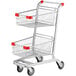 A Regency chrome shopping cart with two baskets.