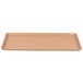 A rectangular dark peach colored Cambro dietary tray.