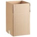 A Lavex kraft cardboard shipping box with a cut out top on a white background.