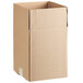 A Lavex kraft cardboard shipping box with a cut out top.