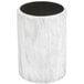 A white marble cylinder with a black top.