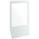 The right glass door for a white Avantco refrigeration cabinet.