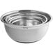 A set of three stainless steel mixing bowls with a silicone bottom.