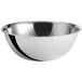 A silver stainless steel mixing bowl.