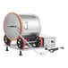An electric meat and vegetable vacuum marinator with a stainless steel drum and control panel.