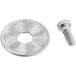 A silver round Hamilton Beach butterfly agitator with a nut and bolt.
