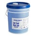 A blue container of Advantage Chemicals Low Temperature Dish Washing Machine Rinse Aid with a white lid.