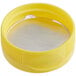 A yellow plastic container with a yellow 38/400 Dispensing Cap with a Heat Induction Seal Liner on it.