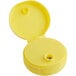 A yellow plastic container with a yellow 38/400 Dispensing Cap with a circular black liner.