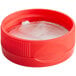 A red plastic container with a 38/400 red plastic lid.