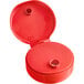 A red plastic 38/400 dispensing cap with a heat induction seal liner.