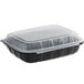 a black plastic container with a clear lid