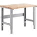 A wooden workbench with Lavex steel legs.