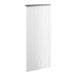 A white panel with silver metal strips.