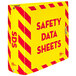 An Avery yellow and red UltraDuty SDS binder with chain and red and yellow stripes.