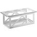 A white stainless steel stand with six holes.