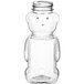 A clear plastic Bear PET honey bottle.