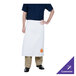 A man wearing a Chef Revival white poly-cotton bistro apron.