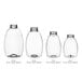 A white 16 oz. PET plastic Classic Queenline honey bottle with a black lid.