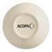 A white Acopa stoneware bowl with black text reading "Acopa"