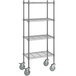 A Steelton wire shelving unit with wheels.