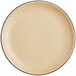 A close up of a tan Acopa coupe plate with a matte finish.