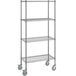 A Steelton wire shelving unit with wheels.