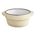 A white stoneware sauce cup with a matte finish.