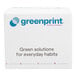 A white box with blue text reading "Greenprint" and a blue agave straw.