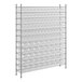 A Regency wire shelving unit holding clear bins.
