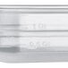 A clear translucent Vigor plastic food pan.