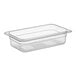 A Vigor translucent polypropylene food pan.