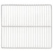 A metal rack with a metal grid.