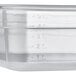 A close up of a clear Vigor translucent polypropylene food pan.