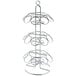 A Tablecraft chrome-plated steel cone holder with rings on it.