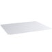 A clear rectangular PVC shelf liner on a white background.