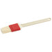 A Choice natural bristle pastry and basting brush with a red and white plastic handle.