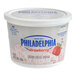 A 3 lb. tub of Philadelphia strawberry cream cheese spread.