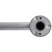 A close-up of an American Specialties, Inc. stainless steel grab bar with snap flange.