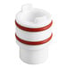 A white watertight seal with two red O-rings designed for Narvon SM1, SM2, and SM3 granita or slushy machines.